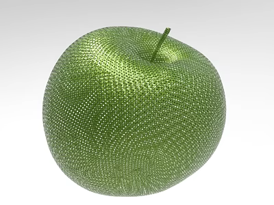 Shiny Green Apple With Intricate Textured Surface And Fresh Stem For Daily Living 3d model