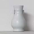 White Ceramic Vase With Minimalist Modern Design On Light Colored Tabletop Against Textured Wall