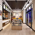 Bright Dessert Shop Interior With Glass Display Cases Fresh Bread And Pastries Wall Art