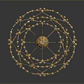 Elegant Gold Fringe Chandelier Lighting Fixture Combination For Modern Interior Decor