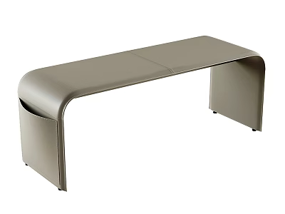 Contemporary Gray Stool With Smooth Surface And Curved Frame Design 3d model