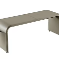 Contemporary Gray Stool With Smooth Surface And Curved Frame Design 3d model