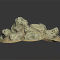 Creamy White Rock Sculpture With Irregular Shapes Holes And Round Base On Black Smooth Surface