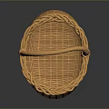 Stylish Orange Handwoven Storage Basket With Woven Handle For Home Use