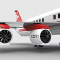 Building Blocks Airplane Model With White Red Body Wings And Engines