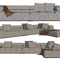 Modern Combination Sofa Multiplayer Sofa Combination 3d model