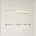 Modern Minimalist Pendant Light with Curved LED Lines and Sleek Metal Structure in Interior Design