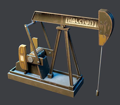 Industrial Oil Pump Jack Heavy Duty Mechanical Structure For Oil Extraction Operations 3d model