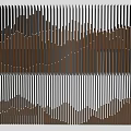 Modern Accent Wall Design With Vertical Lines And Wavy Gold Brown Black Patterns