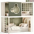 Creative Modern Kids Bunk Bed With Cute Mickey Shaped Window And Cozy Spacious Sleeping Area