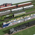 modern train high-speed rail 3d model