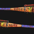 Modified Weapon With Blue Red Yellow Colors RAGE HOPE Letters Metal Parts And Spikes