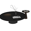 Modern baxter coffee table combination mother and child coffee table side table wood rock board 3d model