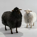 Creative Fluffy Sheep Shaped Sofa Stool With Solid Wood Legs For Cozy Modern Home Decoration