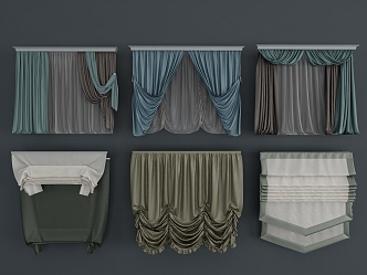 Jane European Roman Curtain 3d model