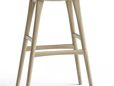 Modern Wooden Single Chair With Sleek Design And Natural Solid Wood Legs 3d model