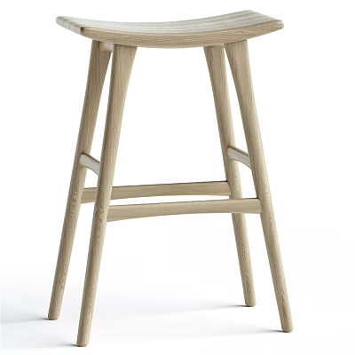 Modern Wooden Single Chair With Sleek Design And Natural Solid Wood Legs 3d model