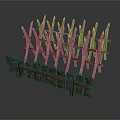 Outdoor Rustic Wooden Fence With Crossed Slats And Picket Structure