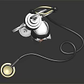 Cute Cartoon Nurse Character in White Uniform with Large Syringe and Stethoscope