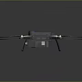 Aerospace Drone With Four Propellers Blue Components And Cables For Space Exploration