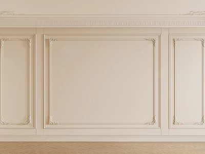 Elegant Classic Sofa Accent Wall With Decorative Molding 3d model