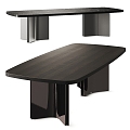 Minotti metal long dining table 3d model