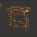 Warm Toned Wooden Side Table With Carved Legs And Square Decorative Top