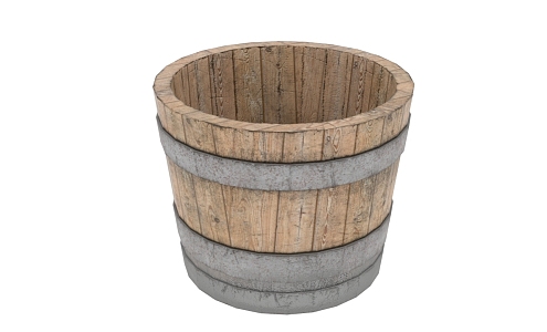 Modern Water Bucket Wood Grain Water Bucket 3d model