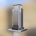 Modern Tall Commercial Complex Featuring Glass Curtain Wall Facade And Retail Ground Floor