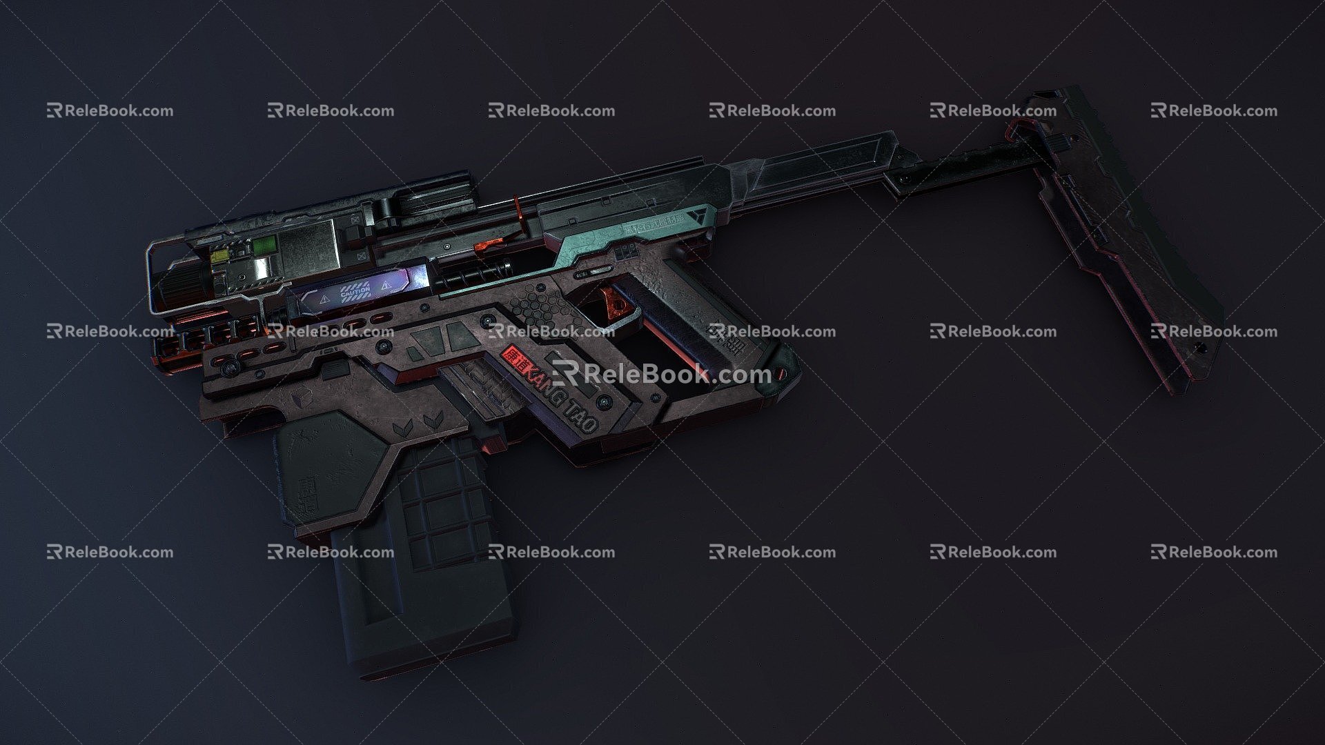 Cyberpunk submachine gun model