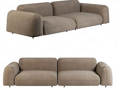 Italian modern fabric double sofa 3d model