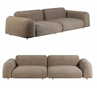 Italian modern fabric double sofa 3d model