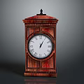 Traditional Wooden Mantel Clock Furniture With Roman Numeral Dial And Decorative Top