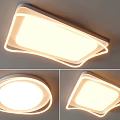 Modern Ceiling Lights Featuring Square Round Shapes And LED Edge Light Strip Design