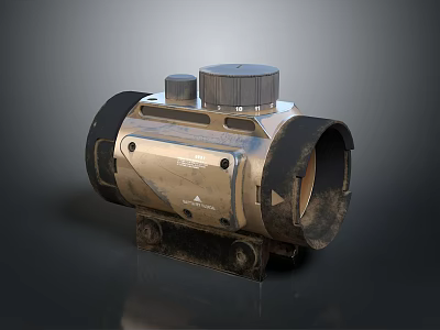 Sturdy Stainless Steel Cylindrical Household Tool With Control Knobs And Stable Base 3d model