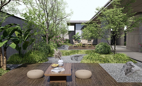 Modern courtyard landscape 3d model