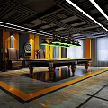 Modern Indoor Badminton Court For Sports Fitness With Green Surface And Lighting