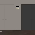 Modern Interior With Light And Dark Cabinet Doors Wall Lamp And Wooden Floor