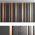 Modern Interior Background Wall With Copper Gray Stripes And Geometric Patchwork Design 3d model