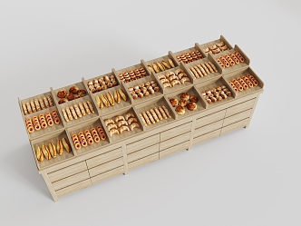 Bread Cabinet Bread Display Cabinet Bread Shelf 3d model