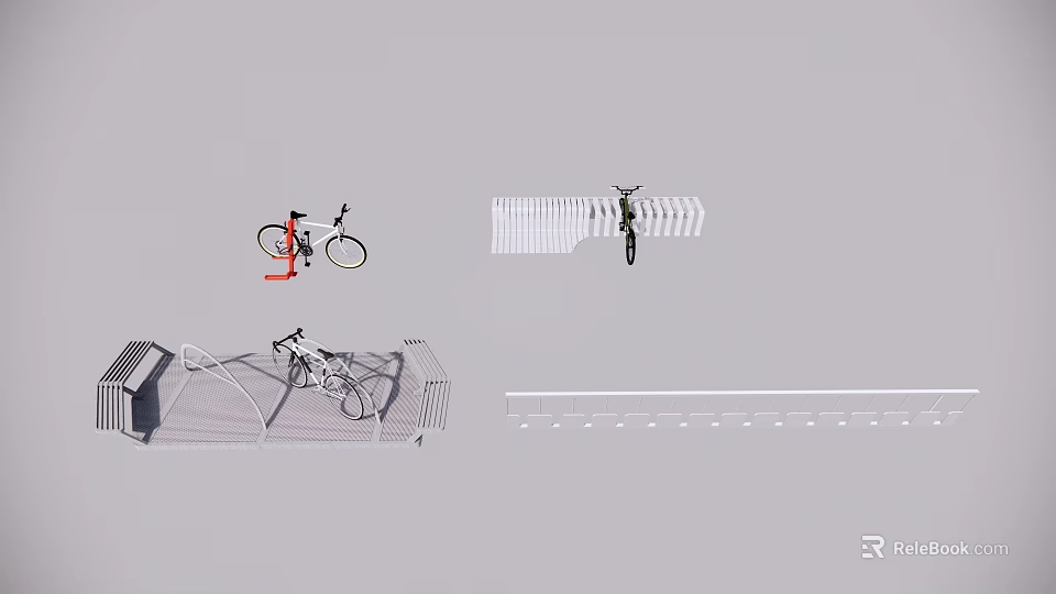 Bicycle Parking Shed With Outdoor Bike Stand And Storage Rack Design 3d model 