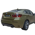 BMW X6 M Golden Sporty SUV With Sleek Design And Alloy Wheels