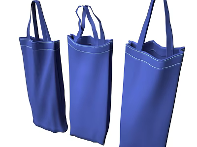 Durable Blue Reusable Tote Bags For Everyday Shopping And Grocery Use 3d model