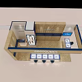Modern Jewelry Store Interior With Wooden Counters Glass Display Cases And Lighting