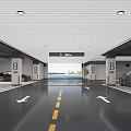 Modern Well Lit Parking Garage With Clear Lane Markings And Arrow Indicators