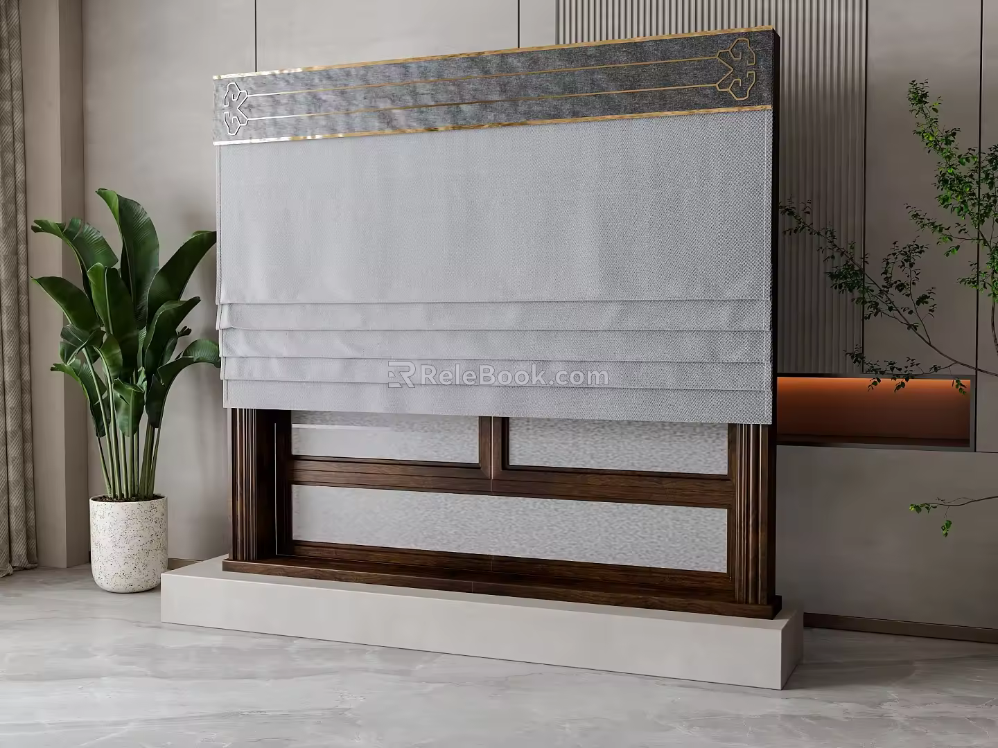 New Chinese Curtain Window 3d model