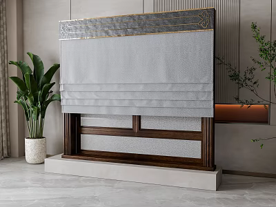 New Chinese Curtain Window 3d model