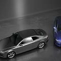 Gray And Blue Cars With Sleek Exterior Design And Modern Body Style