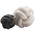 Soft Velvet Pillows With Knotted Design in Black and Beige Home Decor