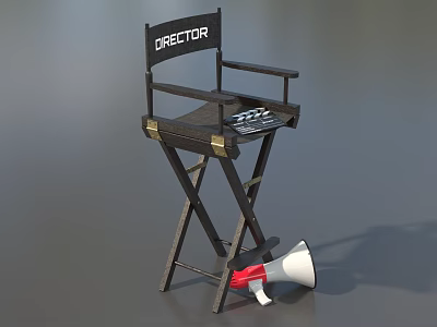 High Quality Commercial Equipment Director's Chair With Megaphone For Events 3d model